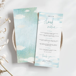 Menú Cloud 9 Blue and White Dreamall Bridal Shower