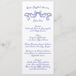 Menú Cobalt Blue La Dolce Vita Ribbon Ecru Boda