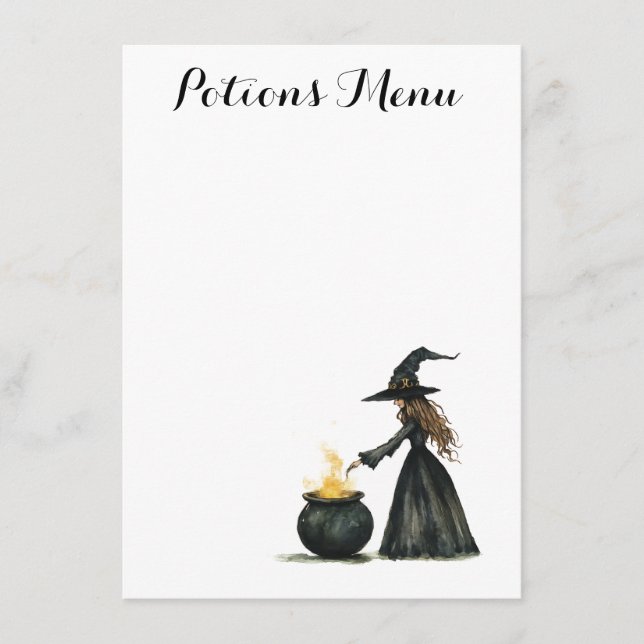 Menú cóctel Potions (Anverso)