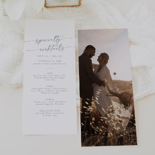 Menú Cócteles especiales de la Moda Boho Slate Blue Pho