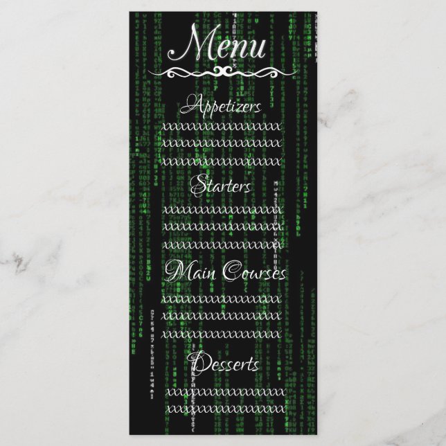 Menú Código de matriz (Anverso)