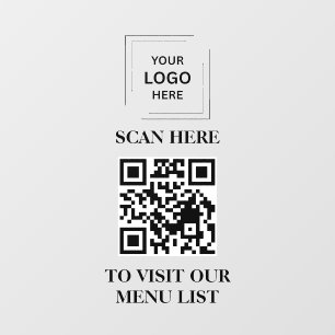 Menú Código QR Señal de Vinilo Adhesivo para Venta
