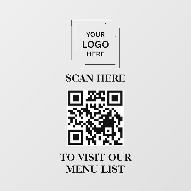 Menú Código QR Señal de Vinilo Adhesivo para Venta (Hoja)