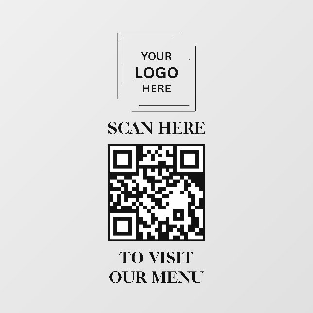 Menú Código QR Vinilo Pegatina Señal de Ventana (Hoja)