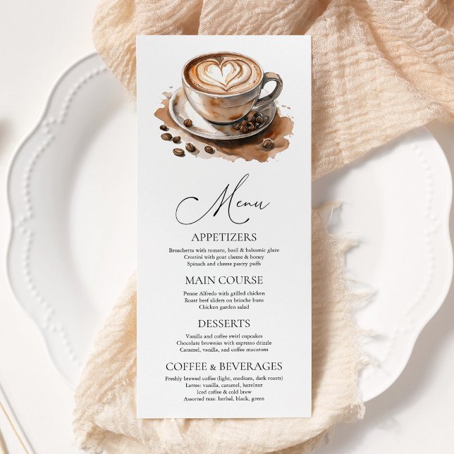 Menú Coffee Love is Brewing Bridal Shower (Subido por el creador)