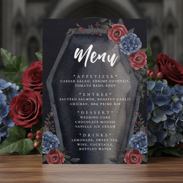 Menú Coffin Floral Gothic Wedding (Subido por el creador)