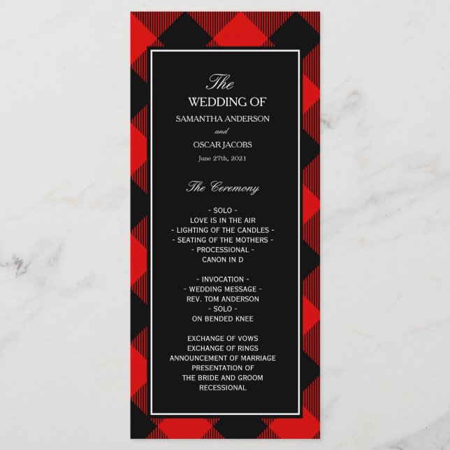Menú Colada De Búfalo Rojo Y Negro  (Anverso)