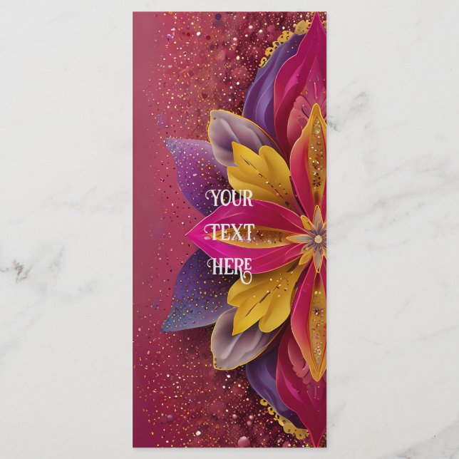 Menú Colección Boda de elegancia floral rosa (Reverso)