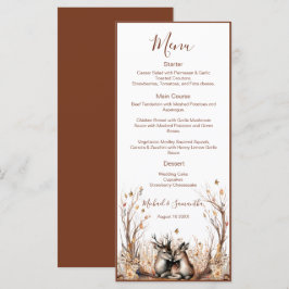 Menú Colección de Boda de Ciervo Rústico de Otoño