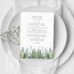 Menú Colección de Bodas del bosque de pinos acuarela<br><div class="desc">Celebre con estilo con estas elegantes y muy modernas tarjetas de menú boda. Este diseño es fácil de personalizar con la redacción de su evento especial y sus invitados estarán encantados cuando vean estos fabulosos menús.</div>