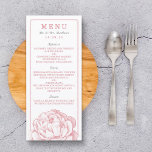 Menú Colección de Bodas florales de Peony<br><div class="desc">Colección de Bodas florales de Bonito - Rosa y Gris - Menú VISTA DE tarjetas para COINCIDIR CON ELEMENTOS PARA ESTA COLECCIÓN</div>
