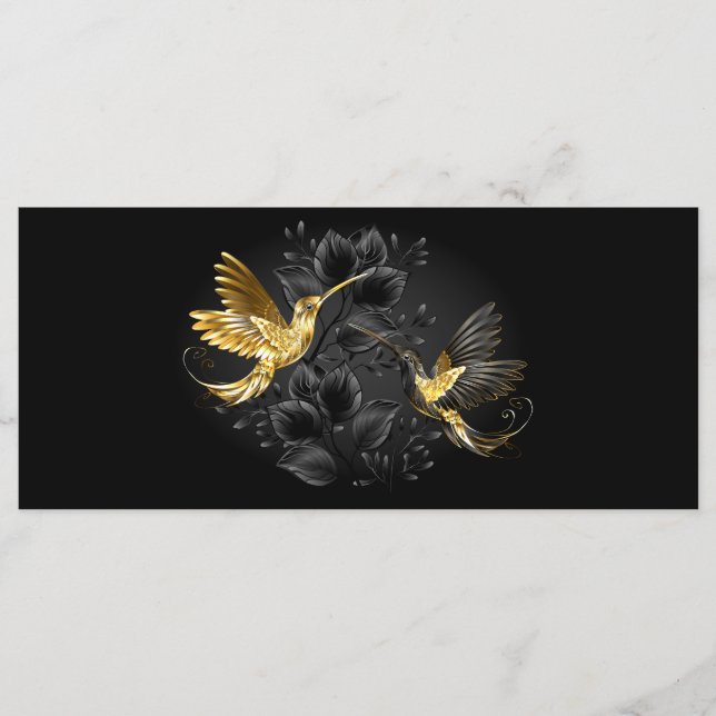 Menú Colibrí negro y dorado (Anverso)