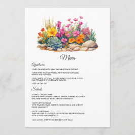 Menú Colores del desierto Boda floral