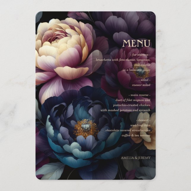 Menú Colores Florales Malhumorados (Anverso)