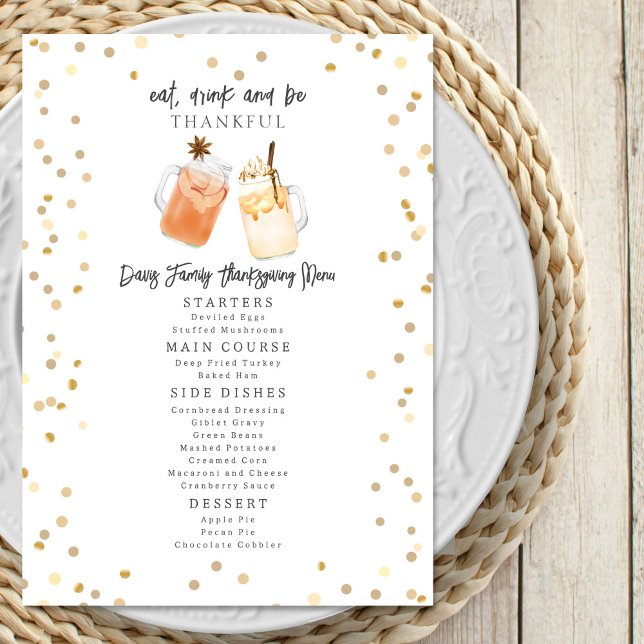 Menú Coma Bebida Y Esté Agradecido De Las Bebidas De Ac (Subido por el creador)