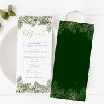 Menú Comamos Bodas de cazo de oro verde sensacional<br><div class="desc">Sumérjase en un mundo de encantamiento con nuestra emocionante colección de Invitaciones, Carteles y Decores de la Boda de Pino Verde y Oro. Disfrute del encanto rústico de la naturaleza con estos encantadores diseños, con una vegetación vibrante y acentos dorados brillantes, inspirados en la belleza de los conos de pino....</div>