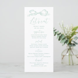 Menú Comamos una mano verde claro dibujando Boda de bar
