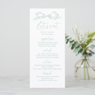 Menú Comamos una mano verde claro dibujando Boda de bar