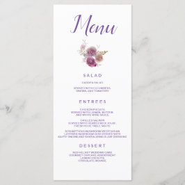 Menú Comedor de Boda morado floral