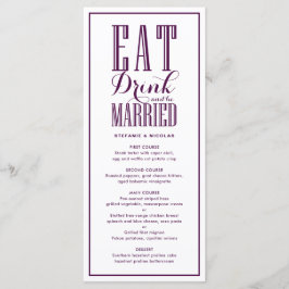 Menú Comer morado, beber y casarse Boda