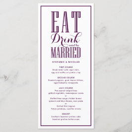 Menú Comer morado, beber y casarse Boda