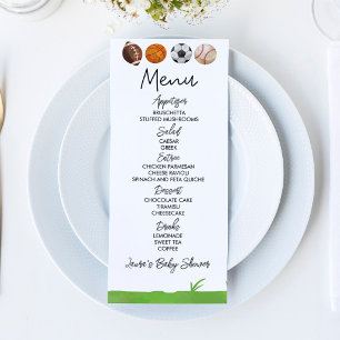 Menú Comida Baby Shower de baloncesto deportivo