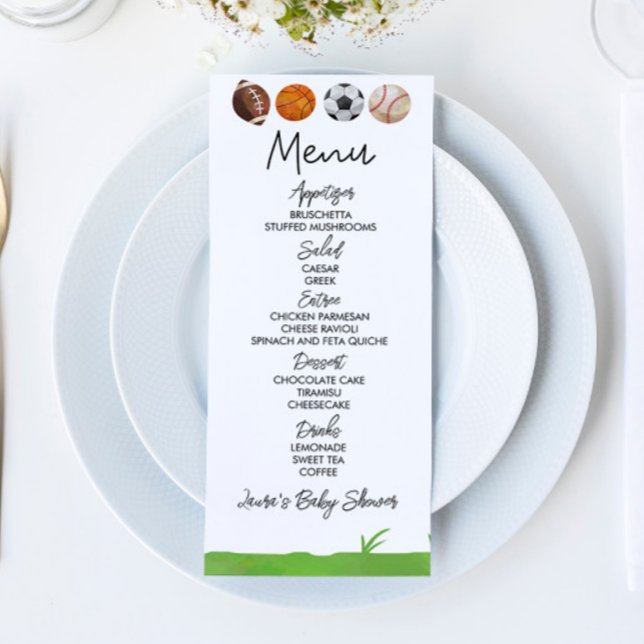 Menú Comida Baby Shower de baloncesto deportivo (Subido por el creador)