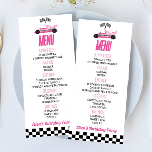 Menú Comida de fiesta de cumpleaños para autos de raza  (Subido por el creador)