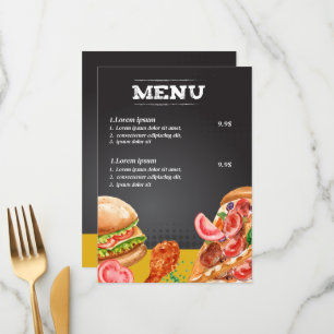 Menú Comida de restaurante de comida rápida