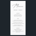 Menú Comida simple y elegante Boda de guiones Boda<br><div class="desc">La elegante carta de Boda de Sencillo Boda de Script,  con un sofisticado diseño en blanco y negro,  le da un toque de elegancia a la cocina.</div>