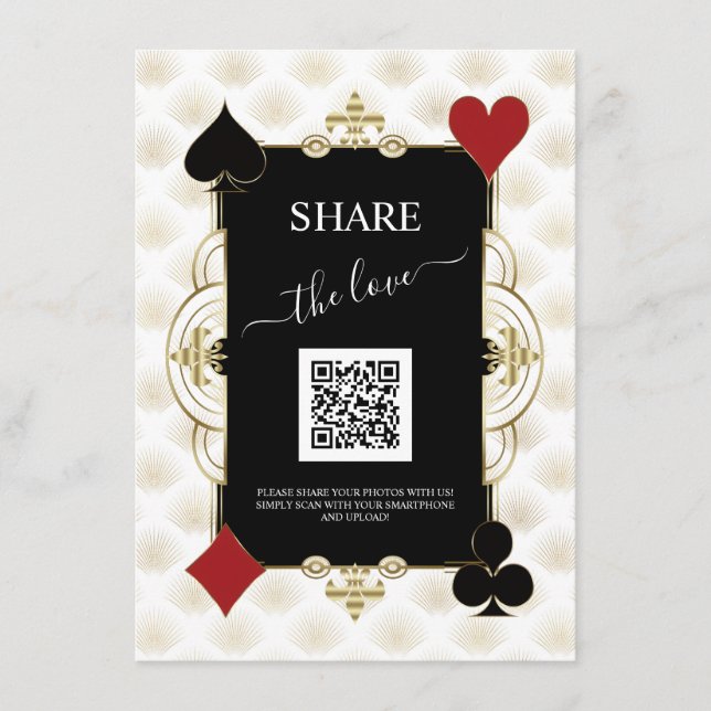 Menú Compartir el amor Foto Boda Código QR Señal (Anverso)