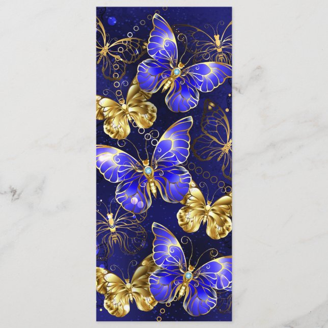 Menú Composición con mariposas de zafiro (Anverso)