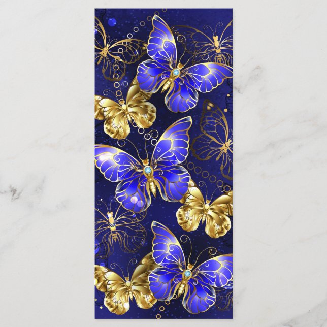 Menú Composición con mariposas de zafiro (Anverso)