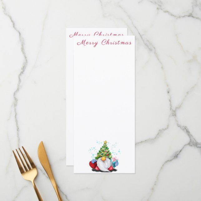 Menú con Gnome de Navidad (Anverso/Reverso In Situ)