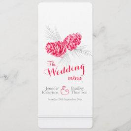 Menú Cones rojo gris gris de la cena de la boda