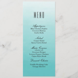 Menú congelado de la cena de boda de Ombre el  