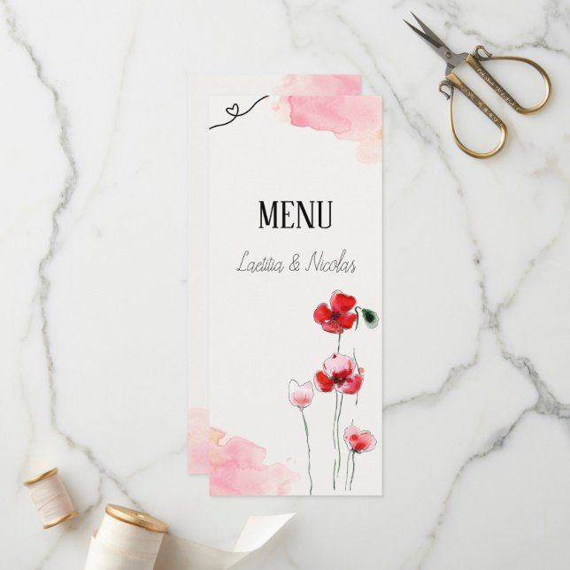 Menu "Coquelicots" (Anverso/Reverso In Situ)
