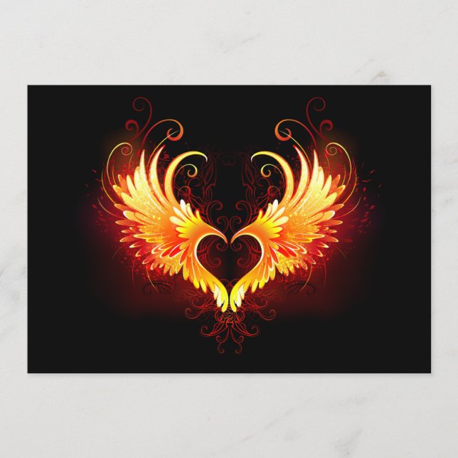 Menú Corazón de Fuego Ángel con Alas (Anverso)