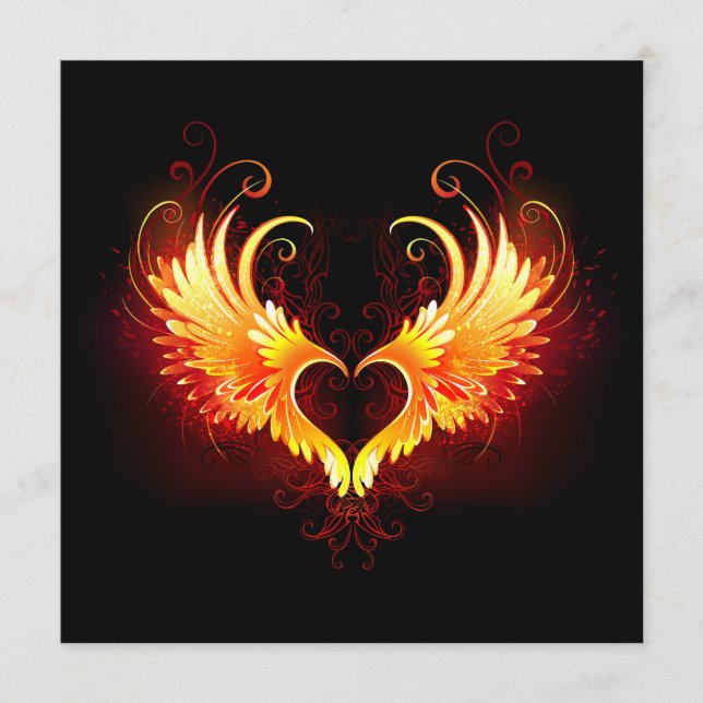 Menú Corazón de Fuego Ángel con Alas (Anverso)