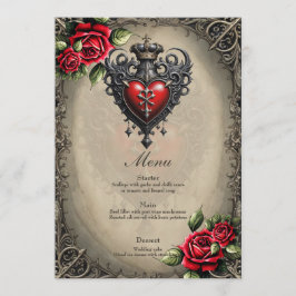 Menú Corazón gótico elegante pero místico