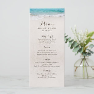 Menú Corazones en la boda de la playa de destino de are