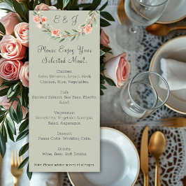 Menú corona verde, romántica rosa