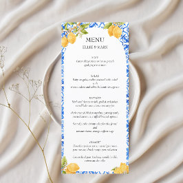 Menú Costa de Amalfi Mediterráneo Tiles Lemon Italia