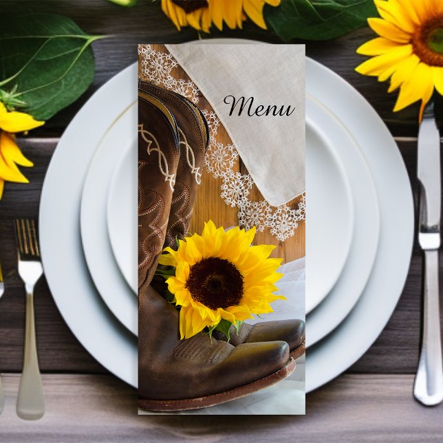 Menú Country Sunflower & Lace Western Quinceañera Fiest (Subido por el creador)