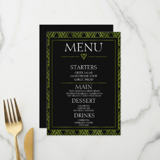 Menú Crea el tuyo - Art Deco negro minimalista