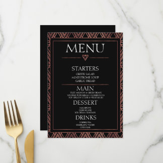 Menú Crea el tuyo - Art Deco negro minimalista