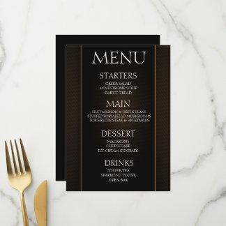 Menú Crea el tuyo - Evento minimalista negro naranja