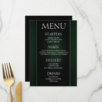 Menú Crea el tuyo - Evento minimalista negro verde