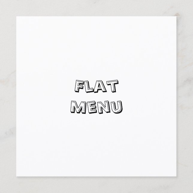 Menú Crea tu propio cuadrado plano simple de 5,25" x 5, (Anverso)