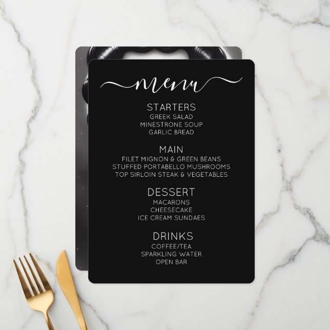 Menú Crea tu propio pin-up de estrella negra retro (Anverso/Reverso In Situ)